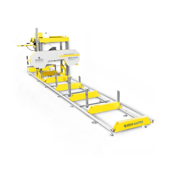 BAMATO Blockbandsäge BBSW-660PRO mit 5,9m Rollbahn und elektrischer Höhenverstellung