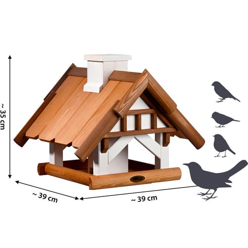 dobar großes Vogelhaus "Goldener Oktober" für Ständermontage, Vogelfutterhaus zum Aufstellen