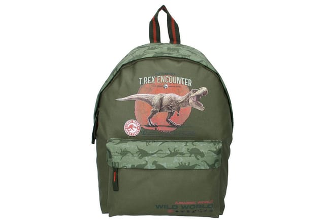 Jurassic World Schulrucksack Grüner Rucksack Tasche mit Dino-Motiv