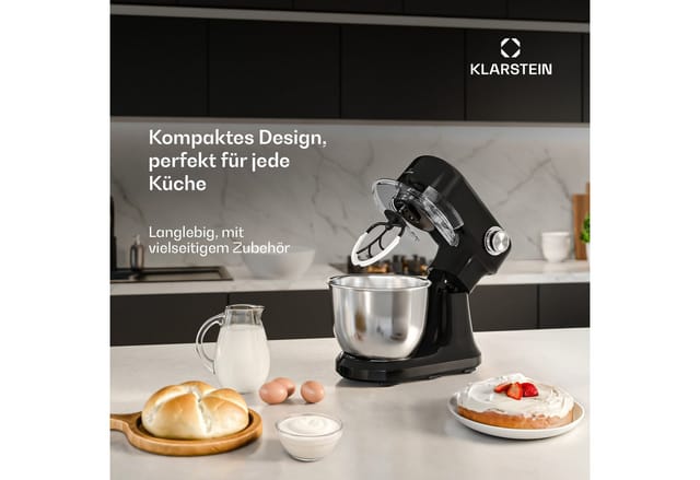 Bella Evo Küchenmaschine Planetarisches Rührsystem 3 Rühraufsätze 1500 W 5 l Schwarz