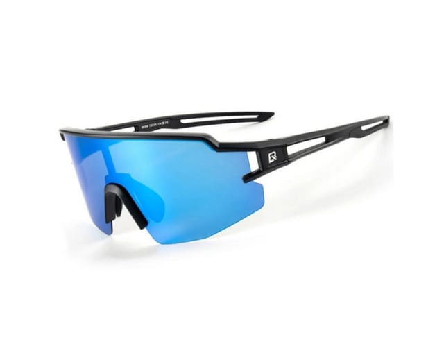 Rockbros Polarized Cycling Glasses with UV Protection and Corrective Insert Blue Lenses - Black