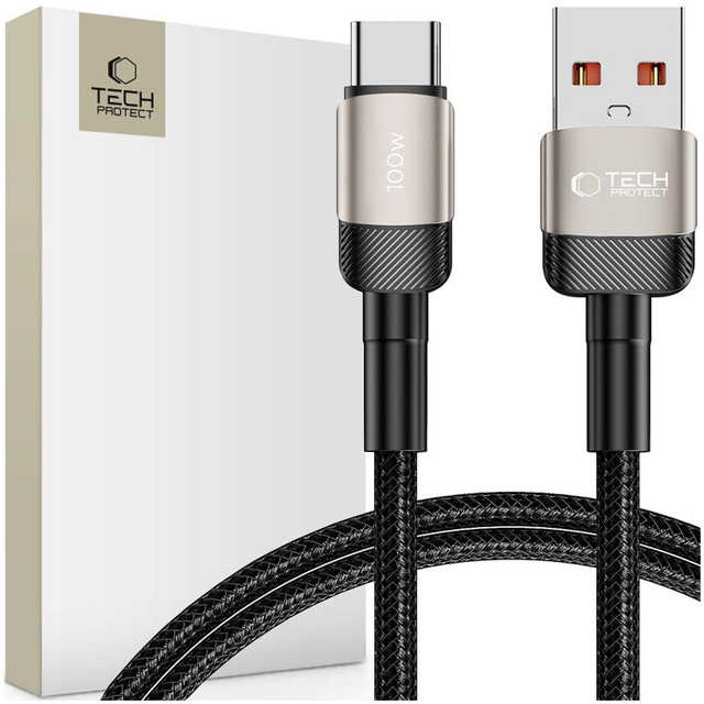 Tech-Protect UltraBoost Evo Cable USB-C / USB-A 100W 5A 1m - Titanium