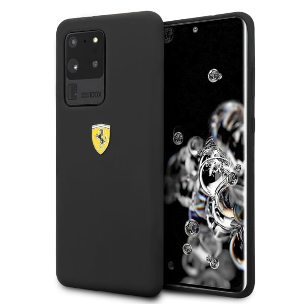 Ferrari Silicone Case for Samsung Galaxy S20 Ultra - Black