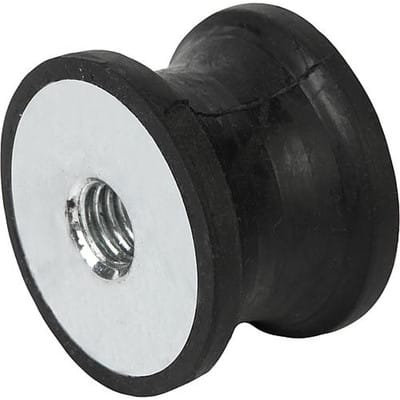 GUMMIPUFFER TYP CT TAILLIERT INNENGEWINDE M12, D=75, H=40, STAHL, KOMP:ELAST. NATURKAUTSCHUK Shore 57A