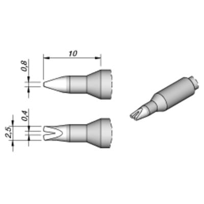 Lötspitze Serie C245 Sondertypen, C245118/0,4mm, zum Kabel verlöten