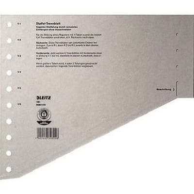 Staffel-Trennblätter, A4, 200g, grau, Pck=100St, 16510085, versetzt staffe