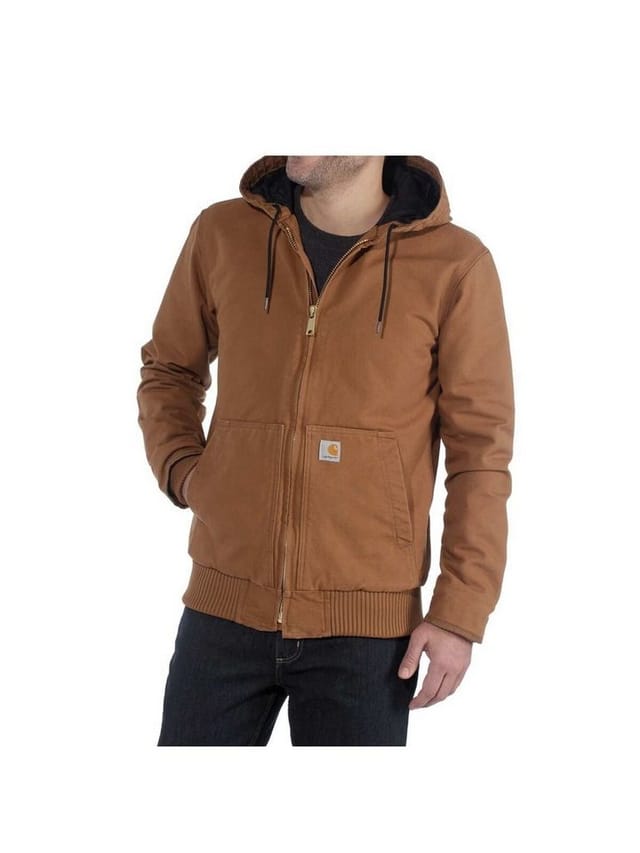 Herren Baumwoll-Jacke mit Kapuze DUCK ACTIVE JACKET, braun, Größe XL