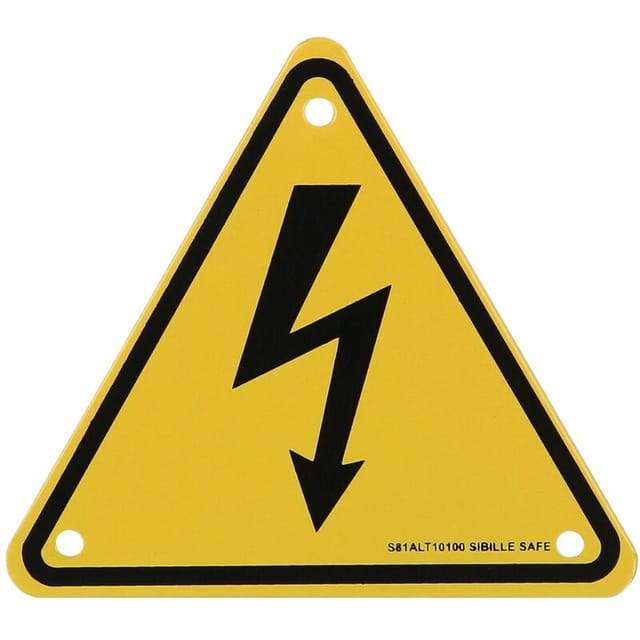 Warnschild-Hybrid-Blitz, Aluminium, 100 mm