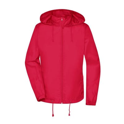 Damen Basic Windbreaker JN1131, hellrot, Größe S
