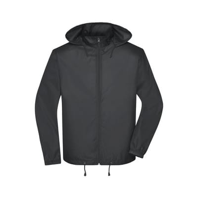 Herren Basic Windbreaker JN1132, schwarz, Größe S