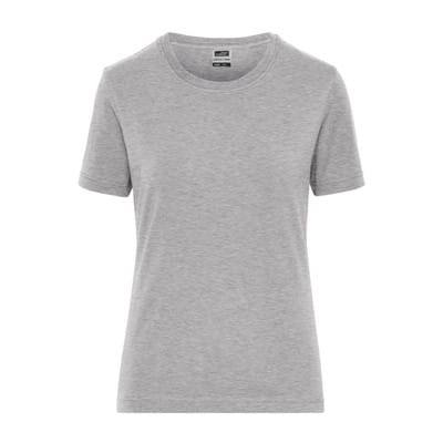 Damen Bio Workwear T-Shirt Stretch JN1801, grau heather, Größe M