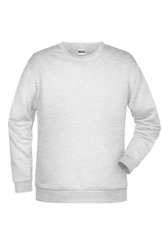 Herren Basic Sweatshirt JN794, asch-grau, Größe 4XL