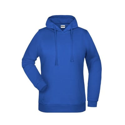 Damen Basic Kapuzensweatshirt JN795, königs-blau, Größe M