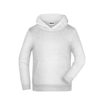 Kinder Basic Kapuzensweatshirt JN796K, asch-grau, Größe S