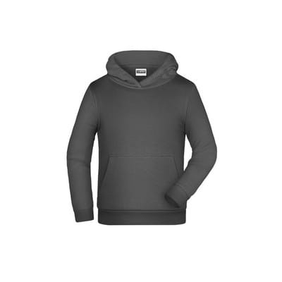 Kinder Basic Kapuzensweatshirt JN796K, graphit, Größe XS