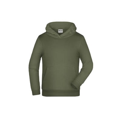 Kinder Basic Kapuzensweatshirt JN796K, oliv, Größe XL