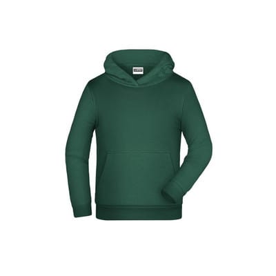 Kinder Basic Kapuzensweatshirt JN796K, dunkelgrün, Größe S