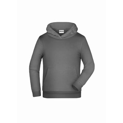 Kinder Basic Kapuzensweatshirt JN796K, dunkelgrau, Größe S