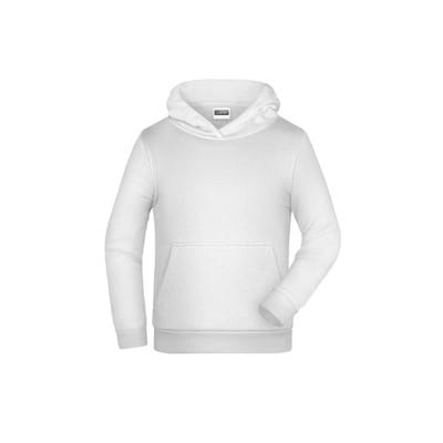 Kinder Basic Kapuzensweatshirt JN796K, weiß, Größe S