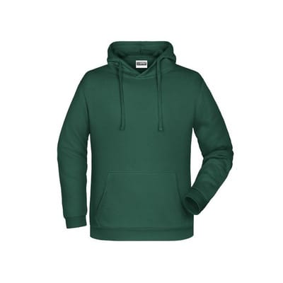 Herren Basic Kapuzensweatshirt JN796, dunkelgrün, Größe M