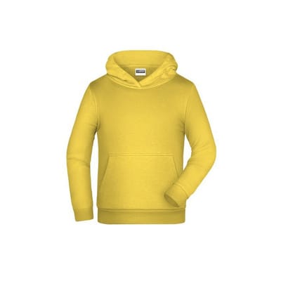 Kinder Basic Kapuzensweatshirt JN796K, gelb, Größe L