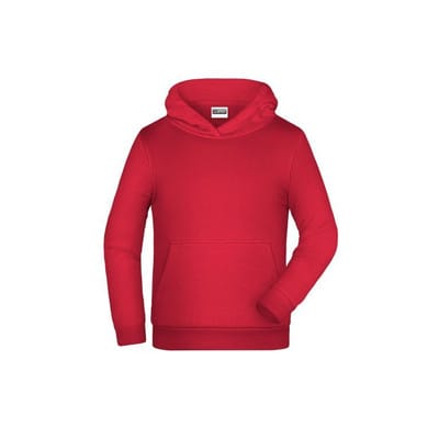 Kinder Basic Kapuzensweatshirt JN796K, rot, Größe XS