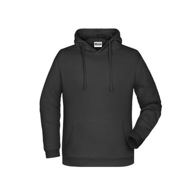 Herren Basic Kapuzensweatshirt JN796, schwarz, Größe XL