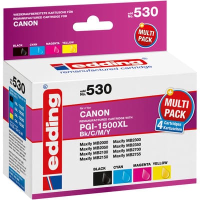 EDD-530 ersetzt Canon PGI-1500XLBK/C/M/Y Multipack 4 - BK/C/M/Y