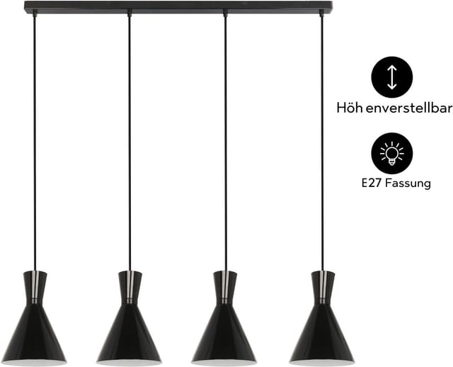 OTTO home Pendelleuchte Renell, ohne Leuchtmittel, glänzend, höhenverstellbar, industrieller Stil, Rondell, Hängelampe