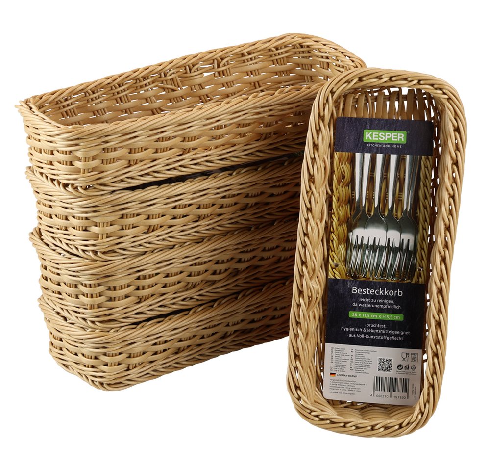 KESPER® Besteckkorb Geflecht, 5er Set, (Set, 5-tlg), aus Vollkunststoff, PE Bild 4
