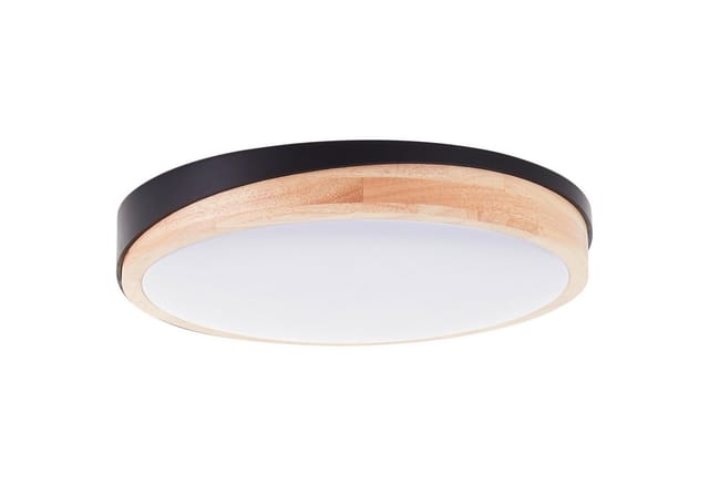 Brilliant LED Deckenleuchte Baarlo, Dimmfunktion, LED fest integriert, Warmweiß, Ø 35 cm, 2400 lm, 3000 K, 3-Stufen dimmbar, Holz/Metall