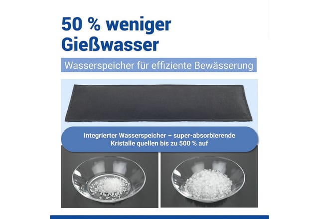 Maximex Bewässerungssystem 2 Wasserspeichermatten, 40x12 cm, (Set, 2-tlg), für automatische Pflanzenbewässerung, 5-Lagen-Technologie