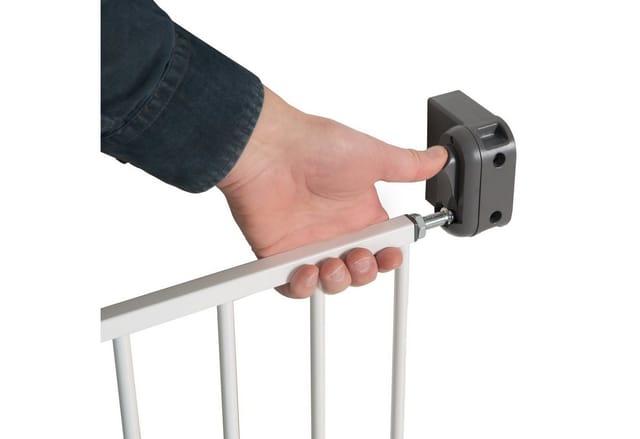 roba® Türschutzgitter Easy Step, Metall Schutzgitter weiß, extra hoch, variable Breite 60 - 97 cm