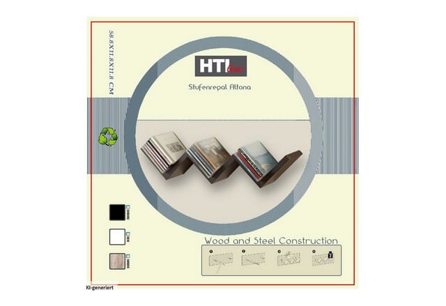 HTI-Line CD-Regal Stufenregal Altona, Stück 1-tlg., Wandregal Bücherregal CD Regal