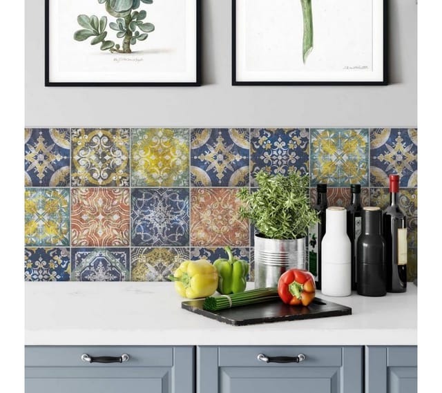 K&L Wall Art Fliesenaufkleber Klebefliese Sticker selbstklebend orientalische Märchen Boho Küche
