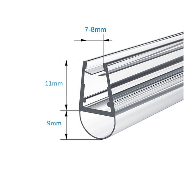 MEYKOERS Duschdichtung Ersatzdichtung Wasserabweiser Duschdichtung für 4-6/7-8 mm Glas, L: 60 cm