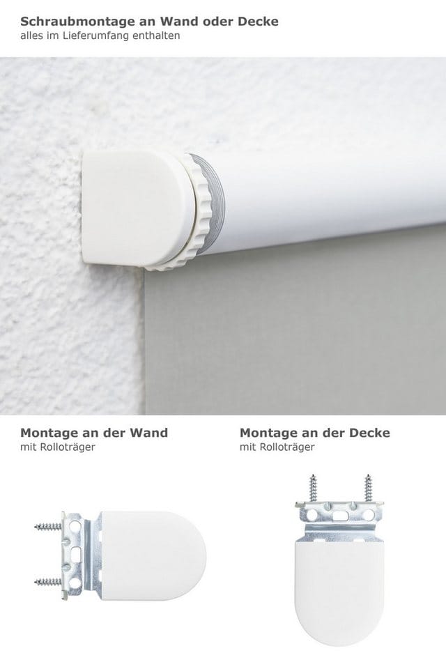 Rollo Qualitätsspringrollo abdunkelnd Grau, LYSEL®, abdunkelnd, HxB 190x62cm