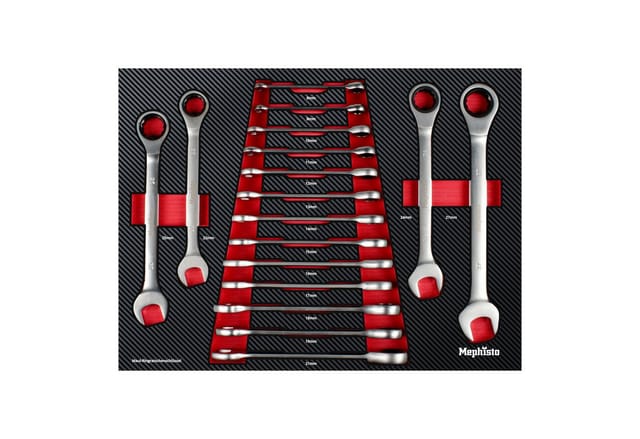 Mephisto-Tools Werkzeugset, (Set), metrisch, inkl. Soft Inlay in Carbon-Optik passend zu WZW 71008