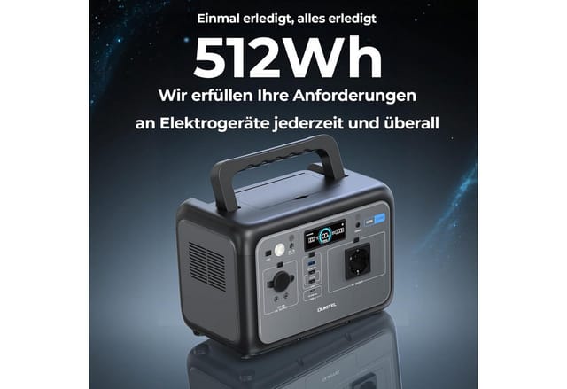 OUKITEL Stromerzeuger Solargenerator 800W, 512Wh Tragbarer Powerstation, 1600 in kW, (Stromversorgung mit Solarpanel Set, 1-tlg., Stromerzeuger), LiFePO4 Batterie, für Camping Outdoor