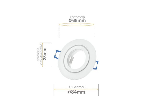 Sweet LED Deckenspot 4er Set IP44 Einbaustrahler GU10 Aluminium für Bad & Küche weiß matt, ohne Leuchtmittel, Einbauspots, Einbaurahmen, Deckenlampe