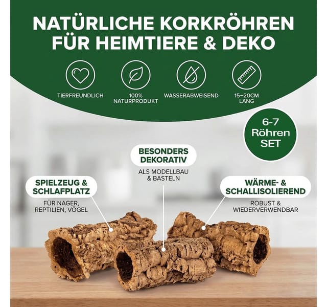 sphagnum-shop.com Kork Korkröhre für Terrarium 15-20 cm, Naturkork, Deko, Korkrinde