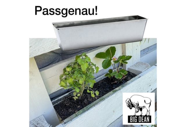 BigDean Blumenkasten 6x Pflanzkasten f. Europalette Metall verzinkt 38x12,5x9cm Blumentopf (6 St)