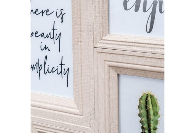 Levandeo® Bilderrahmen Collage, Bilderrahmen 9 Fotos 10x15 13x18 Creme Beige MDF Holz Collage