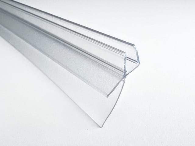 Kristhal Dusch- & Baddesign Duschdichtung Dusch-Türdichtung mit anpassbarer langer Lippe und Abtropfleiste, L: 100 cm, individuell kürzbare Lippe