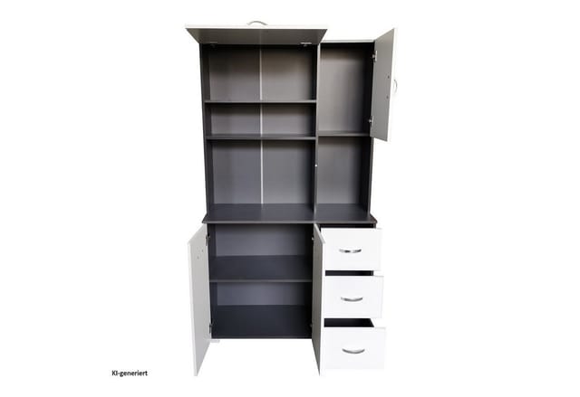 HTI-Living Hochschrank Küchenschrank Grau/Weiß Blanca (Stück, 1-St., 1 Schrank) Küchenbuffet