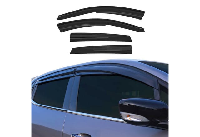OMAC Lüftungsgitter Windabweiser für VW Polo 6R 2009-2017 Kunststoff Schwarz 4x, Aerodynamisch, Einfache Montage, Waschstraßenfest