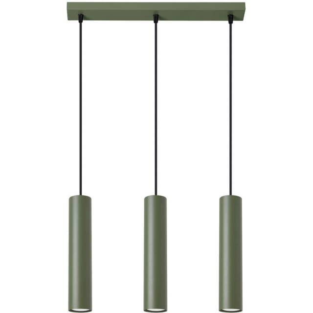 SOLLUX lighting Hängeleuchte Pendelleuchte Lagos 3L Olivgrün, Nicht enthalten