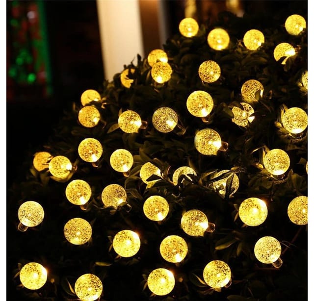 Salcar LED Solarleuchte 10m LED Solar Lichterkette 40er LED Kugel