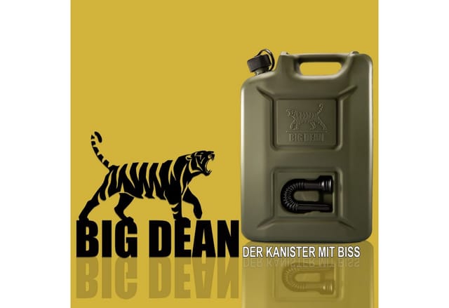 BigDean Benzinkanister Benzinkanister 20L in Olivgrün mit flexiblem Ausgießer (Set, 1 St., Benzinkanister), Kraftstoffkanister, Benzin, Diesel, AdBlue, Öl