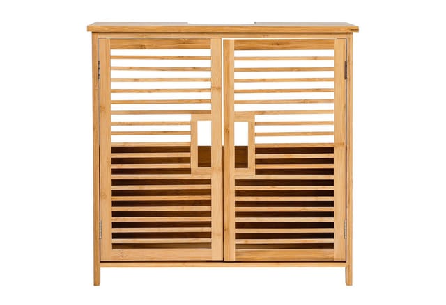 axentia Waschbeckenunterschrank Badezimmerschrank, Badschrank, Unterschrank Bambus